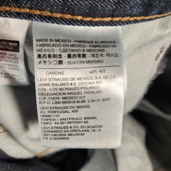 Levi's 514 Jeans Men's 34X32 Blue Dark Wash Straight Leg - Picture 7 of 13